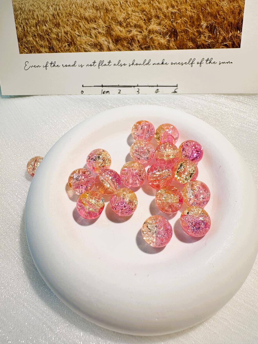 #03_ Explosion colored glass bracelet beads DIY - 10mm