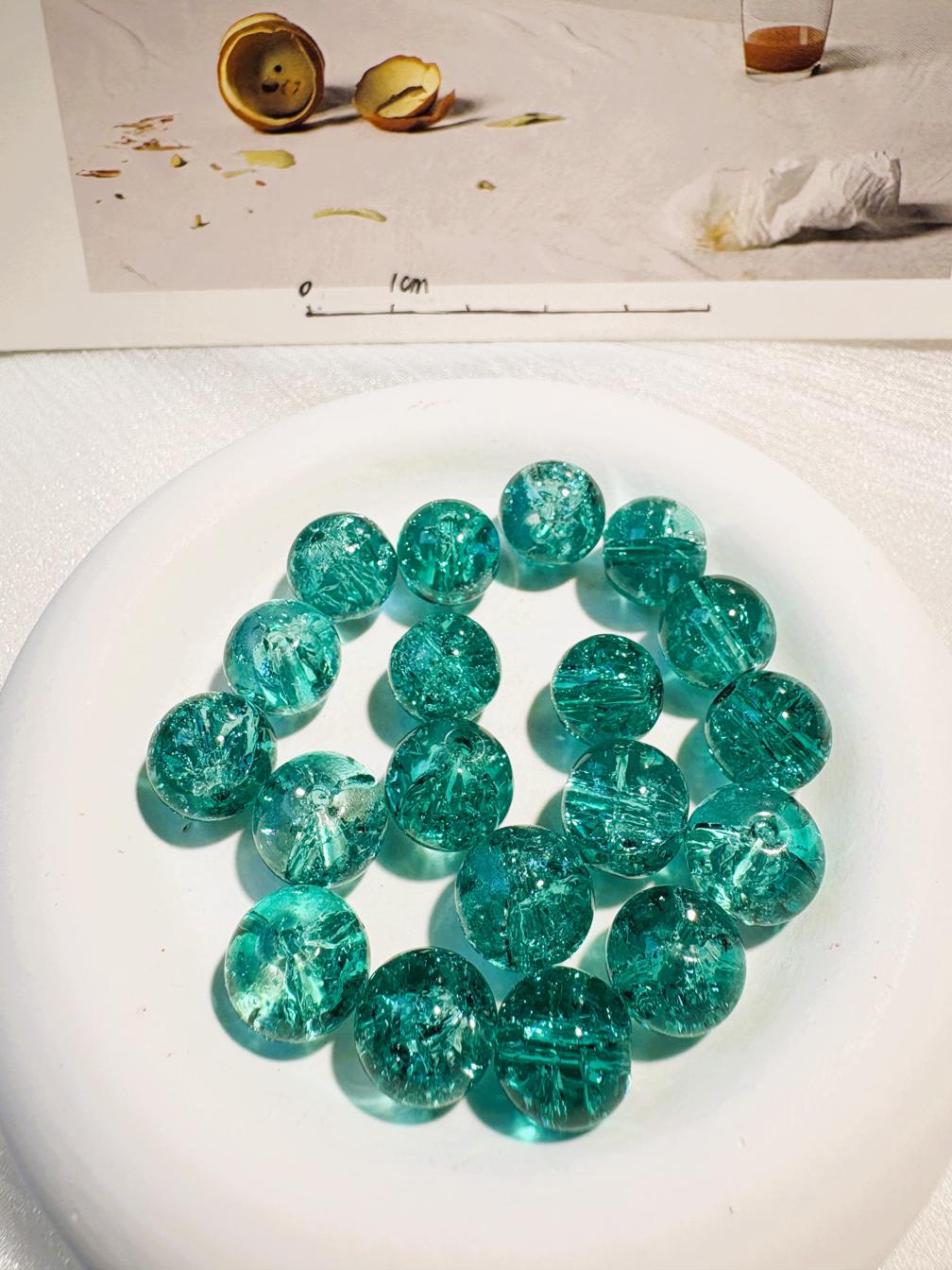 #03_ Explosion colored glass bracelet beads DIY - 10mm