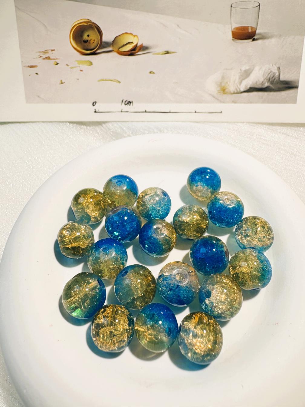 #03_ Explosion colored glass bracelet beads DIY - 10mm