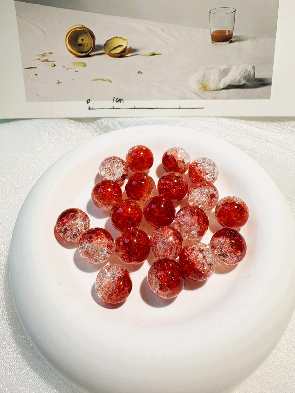 #03_ Explosion colored glass bracelet beads DIY - 10mm