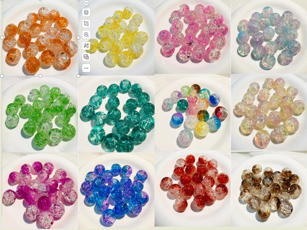 #03_ Explosion colored glass bracelet beads DIY - 10mm