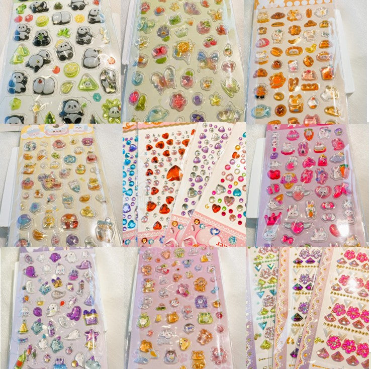 New DIY Stickers - Cartoon / 3D / Gem / Diamond / Bubble