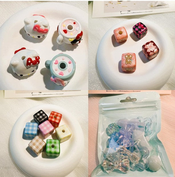 z_ A variety of cute cartoon bracelet resin accessories