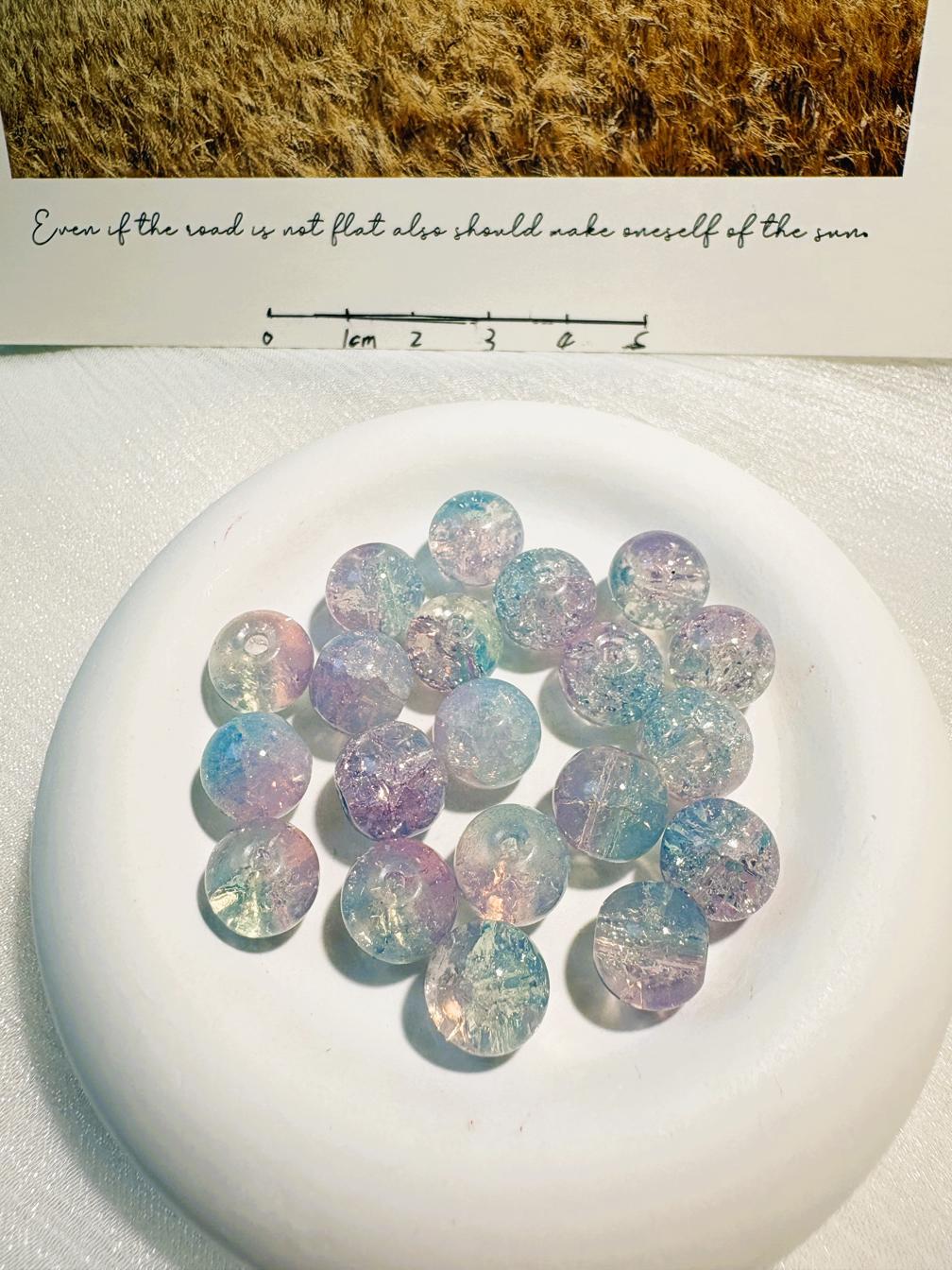 #03_ Explosion colored glass bracelet beads DIY - 10mm