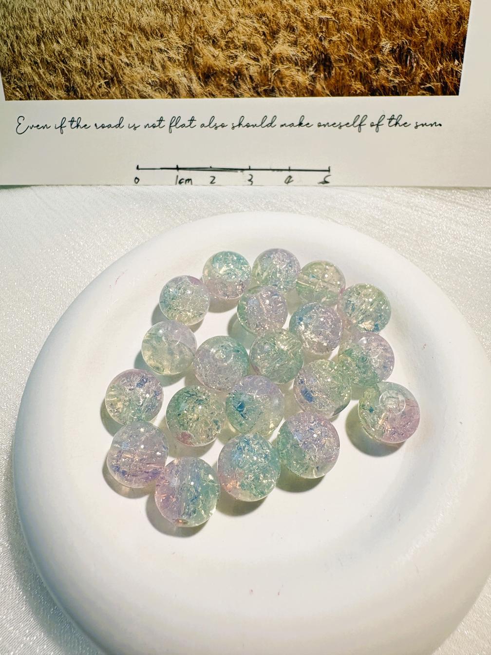 #03_ Explosion colored glass bracelet beads DIY - 10mm