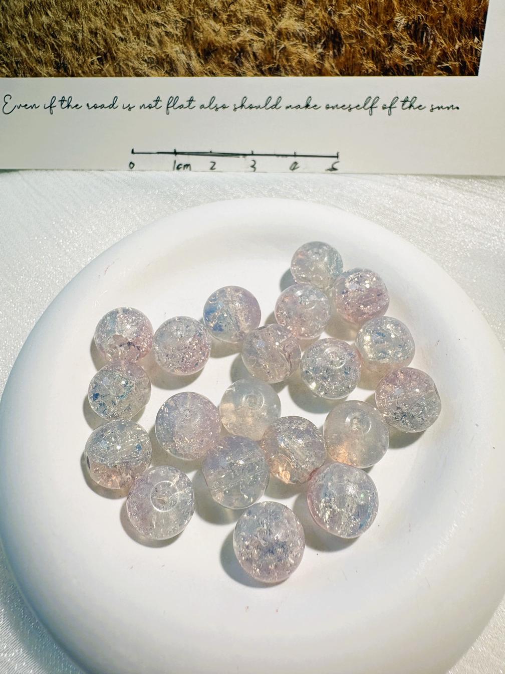 #03_ Explosion colored glass bracelet beads DIY - 10mm