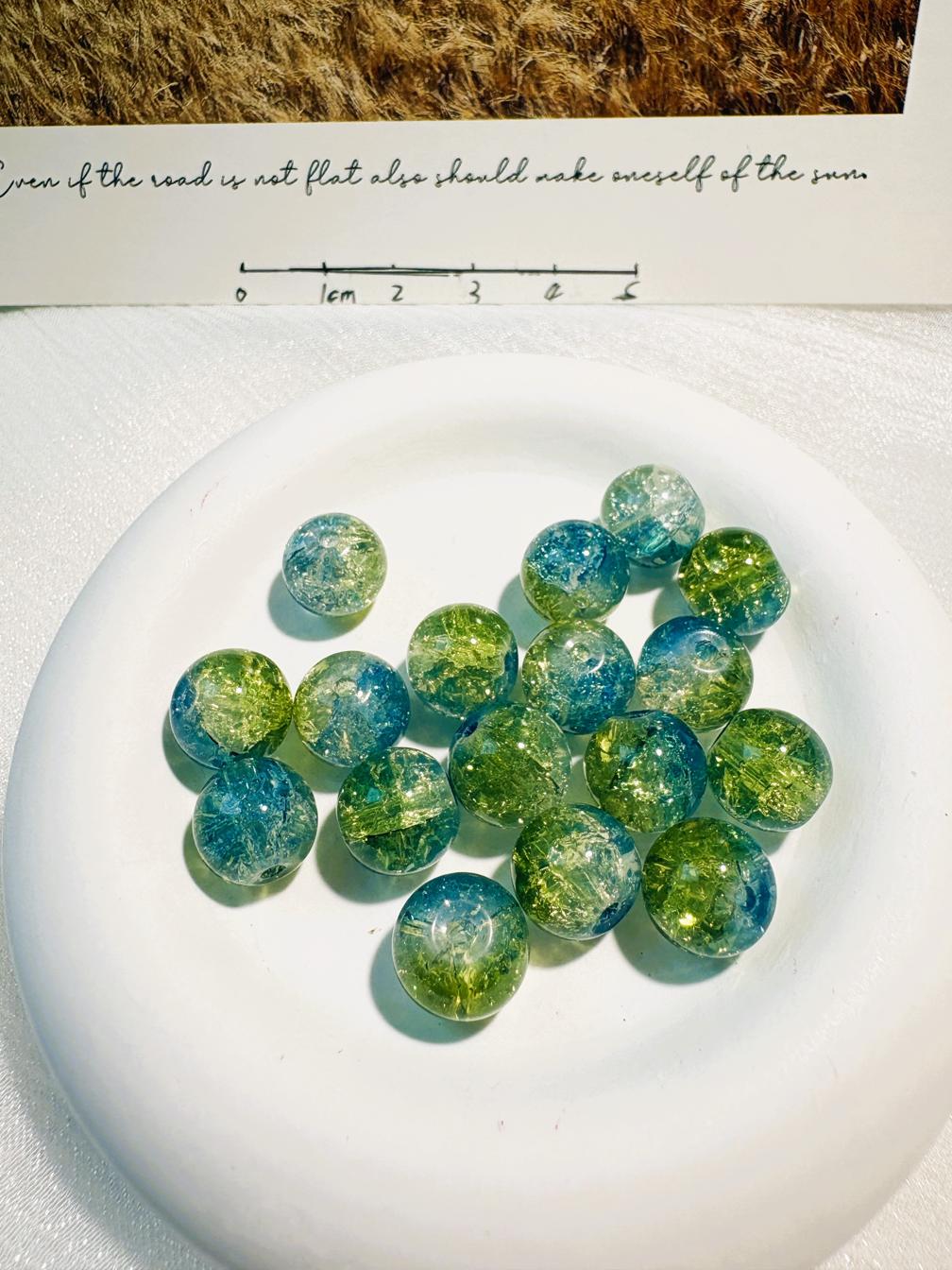 #03_ Explosion colored glass bracelet beads DIY - 10mm
