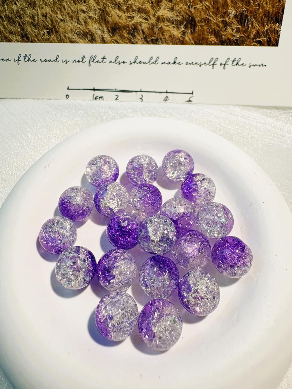 #03_ Explosion colored glass bracelet beads DIY - 10mm