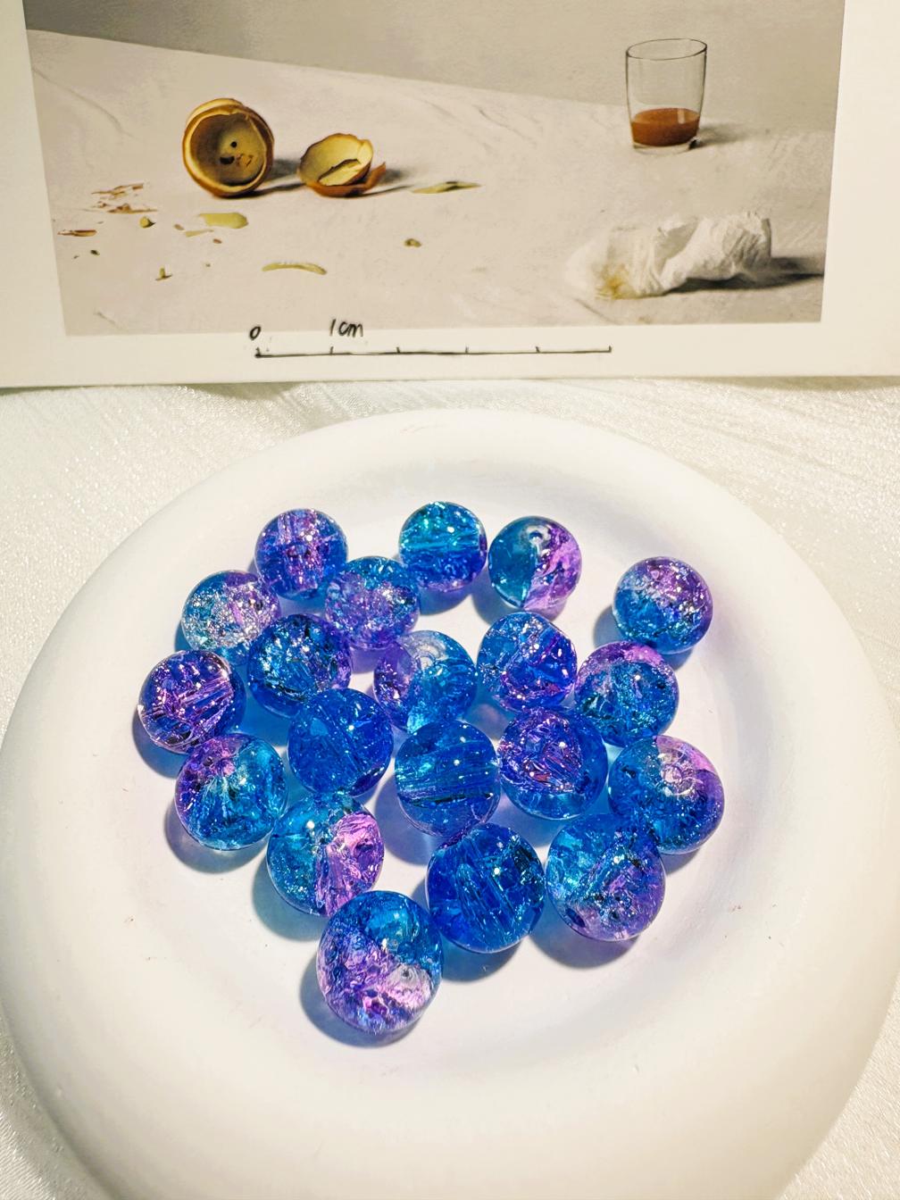 #03_ Explosion colored glass bracelet beads DIY - 10mm