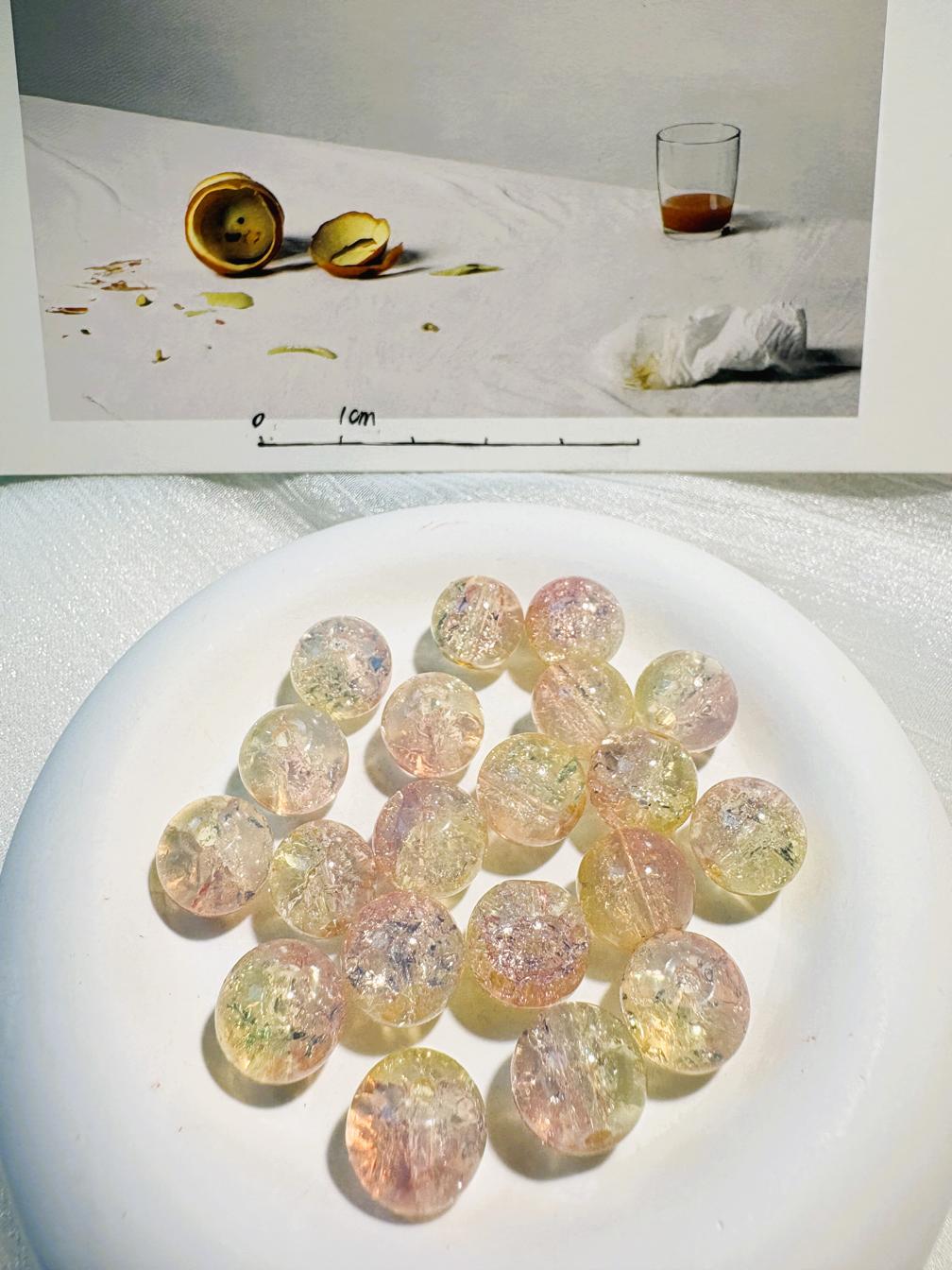 #03_ Explosion colored glass bracelet beads DIY - 10mm