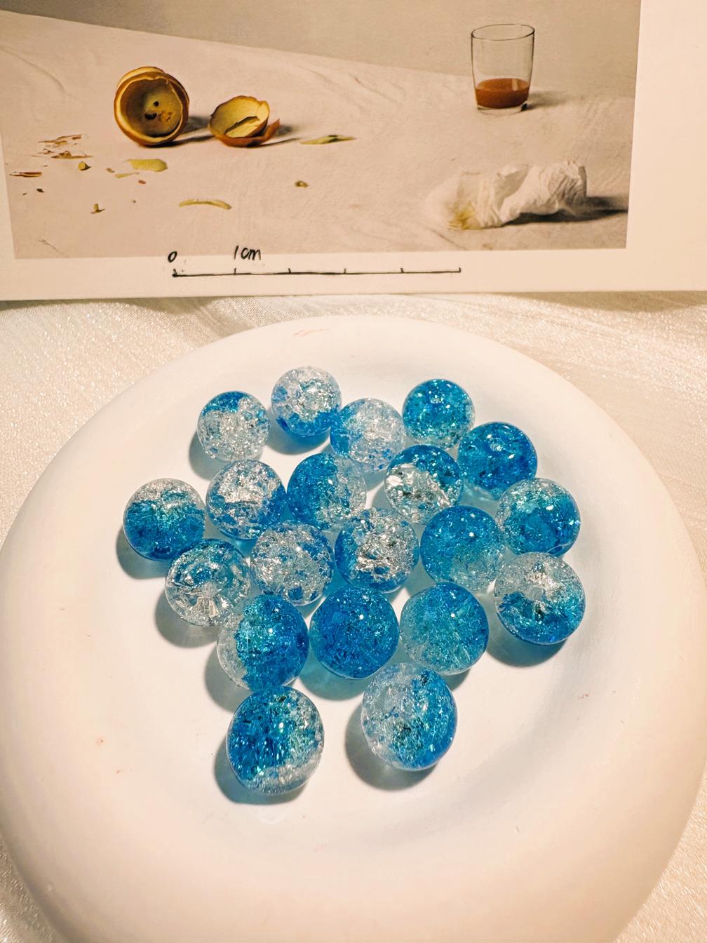 #03_ Explosion colored glass bracelet beads DIY - 10mm