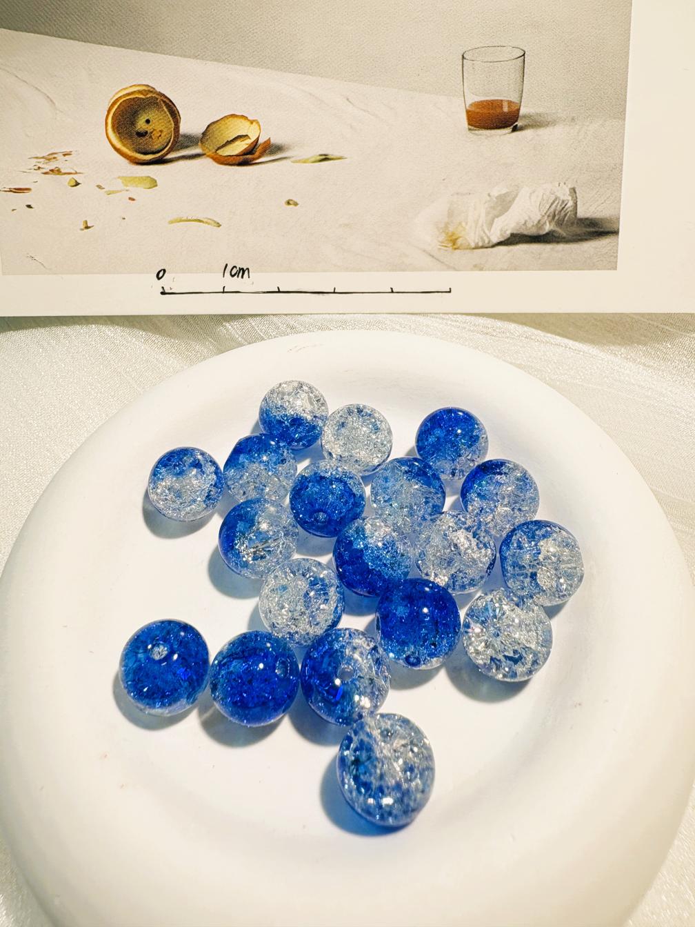 #03_ Explosion colored glass bracelet beads DIY - 10mm