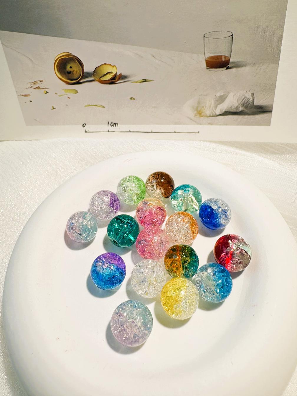 #03_ Explosion colored glass bracelet beads DIY - 10mm